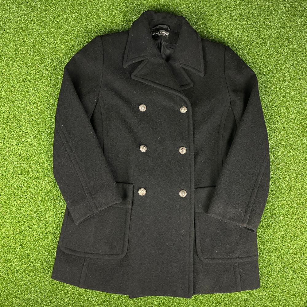 Vintage Benard Holtzman Black Fleece Double Breasted Peacoat Sz L